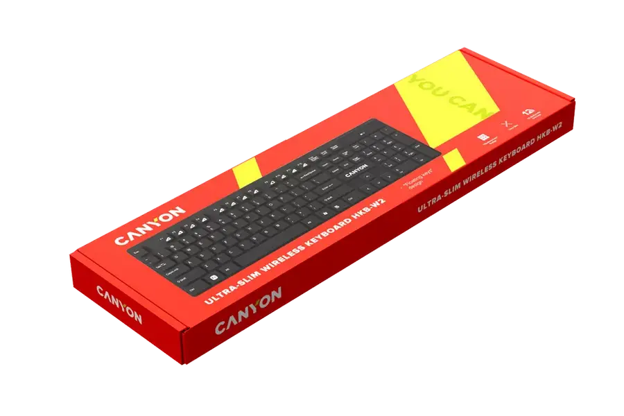 Клавиатура Canyon HKB-W2, Беспроводное, Чёрный