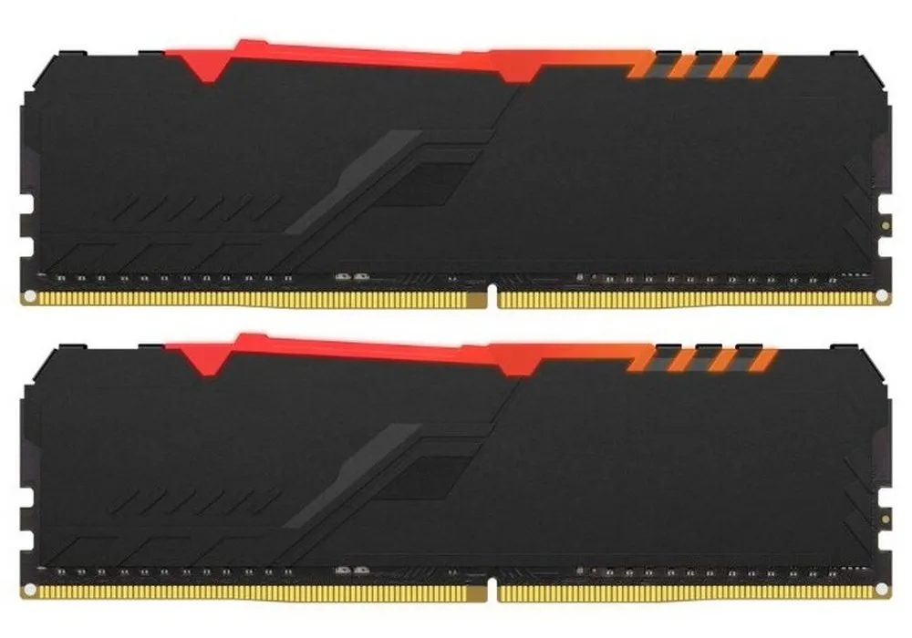 Оперативная память Kingston HyperX FURY RGB, DDR4 SDRAM, 3200 МГц, 16Гб, HX432C16FB3AK2/16