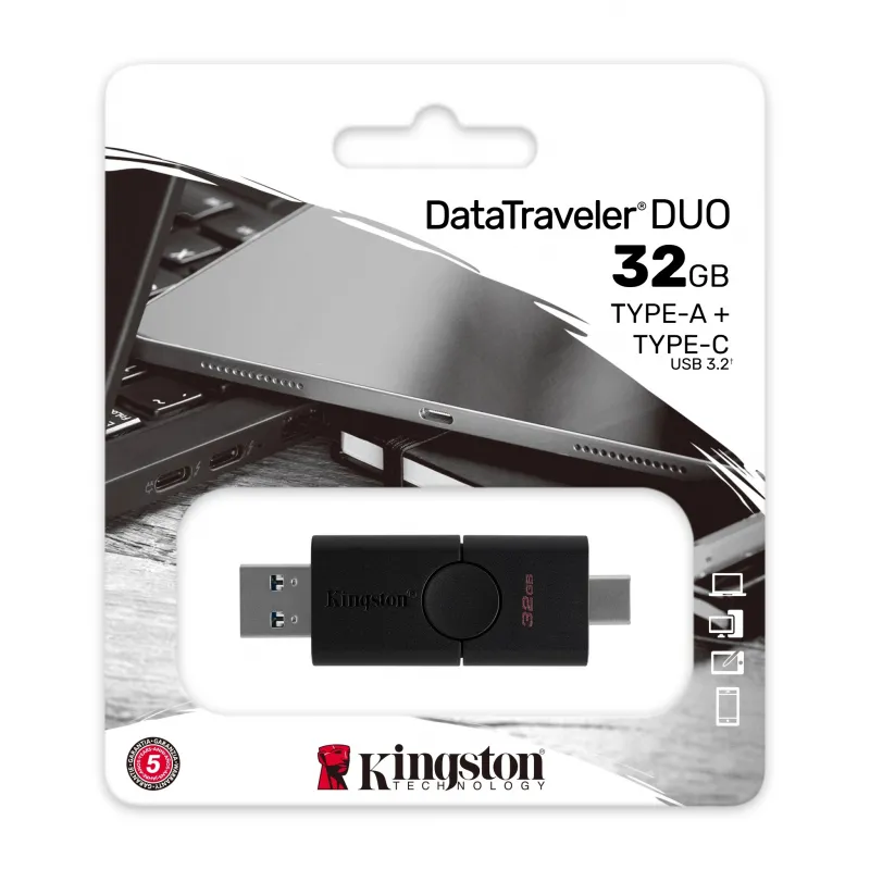 USB Flash накопитель Kingston DataTraveler Duo, 32Гб, Чёрный