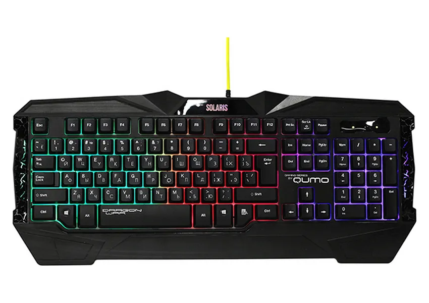 Клавиатура, мышь и коврик для мыши QUMO Solaris, Проводное, Чёрный