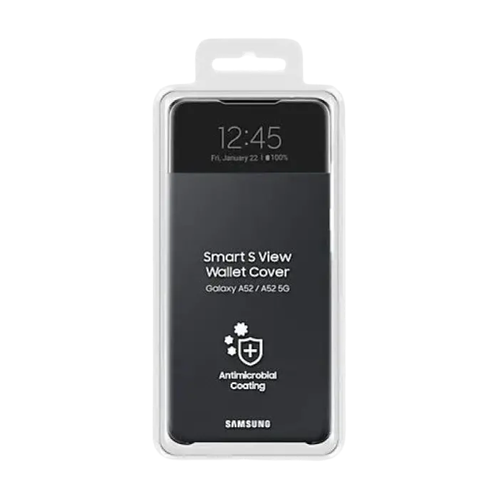 Husă tip carte Samsung S View Wallet Cover Galaxy A52, Negru