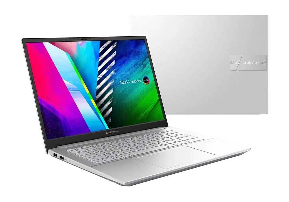 Laptop 14" ASUS Vivobook Pro 14 OLED M3401QA, Cool Silver, AMD Ryzen 5 5600H, 8GB/256GB, Fără SO