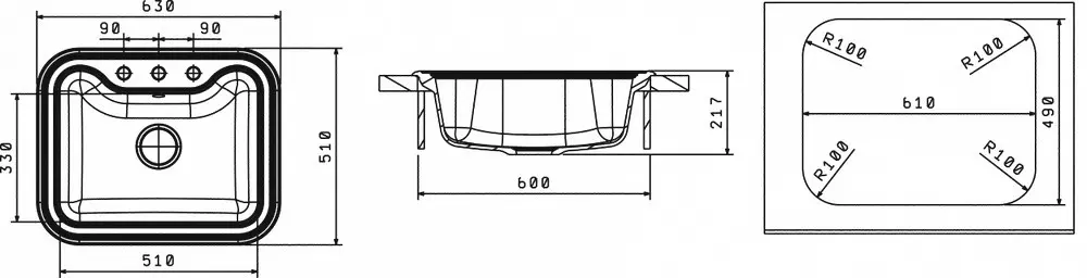 Кухонная мойка из кварца Florentina-KRIT 630 Antracit