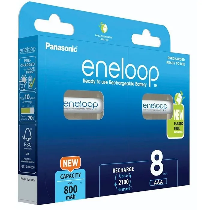 Baterii Panasonic BK-4MCDE, AAA, 800mAh, 8buc.