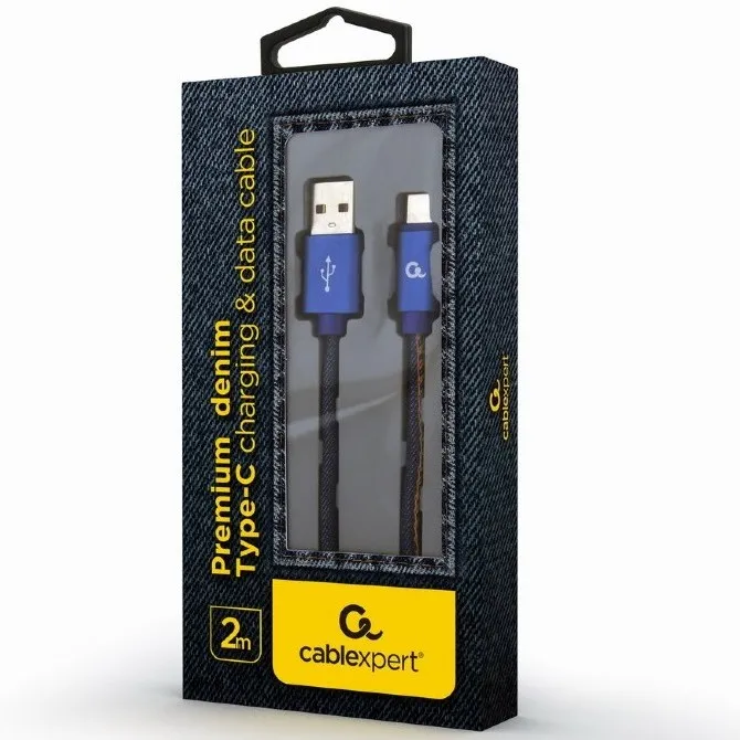 Кабель для зарядки и синхронизации Cablexpert CC-USB2J-AMCM-2M-BL, USB Type-A/USB Type-C, 2м, Синий