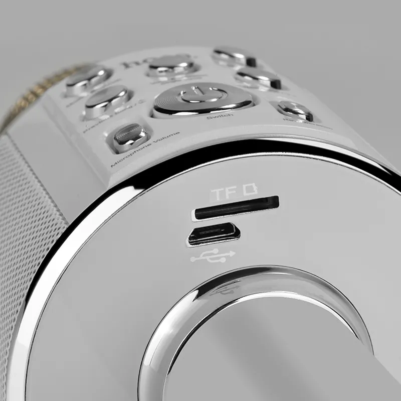 Microfon Karaoke Hoco BK3, Fără fir, Argintiu