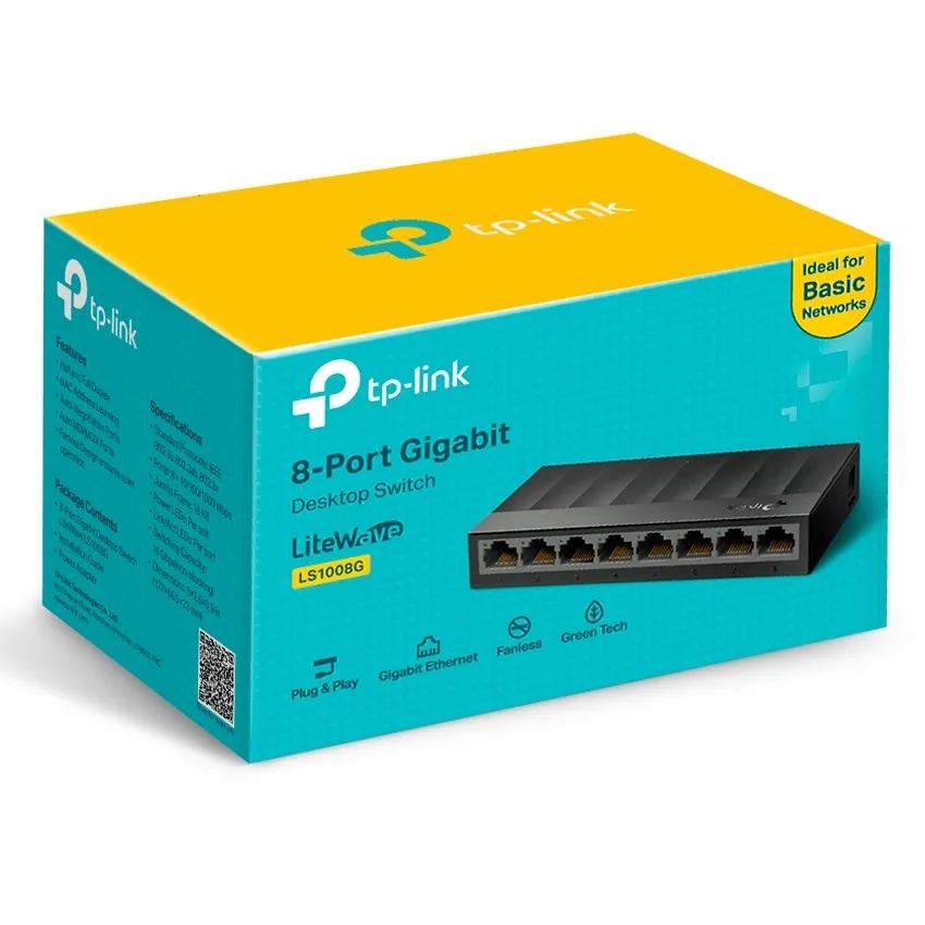 Сетевой коммутатор TP-LINK LS1008G, 8x 10/100/1000 Мбит/с