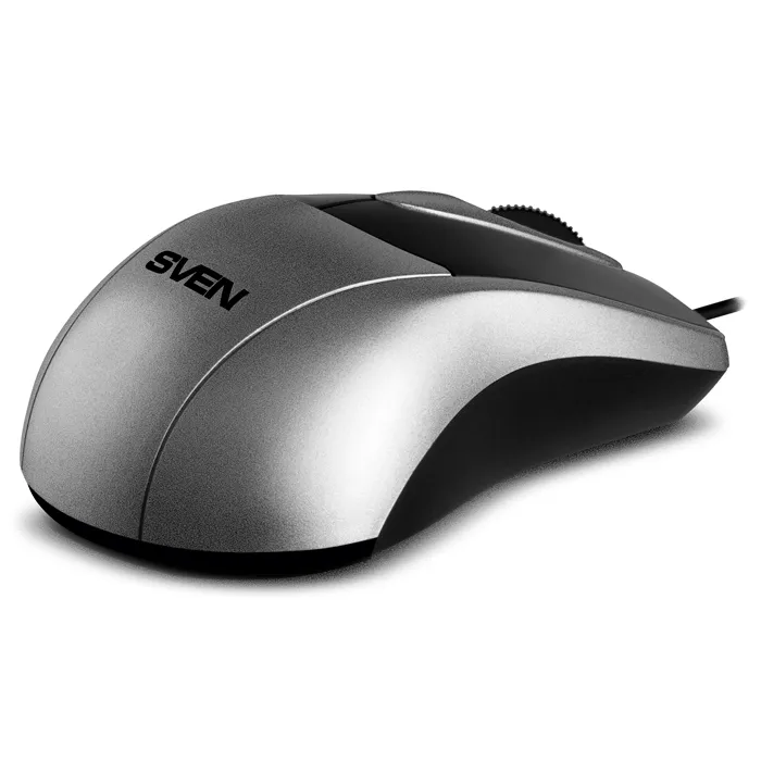 Mouse SVEN RX-110, Optical, 1000 dpi, 3 buttons, Ambidextrous, Silver, USB