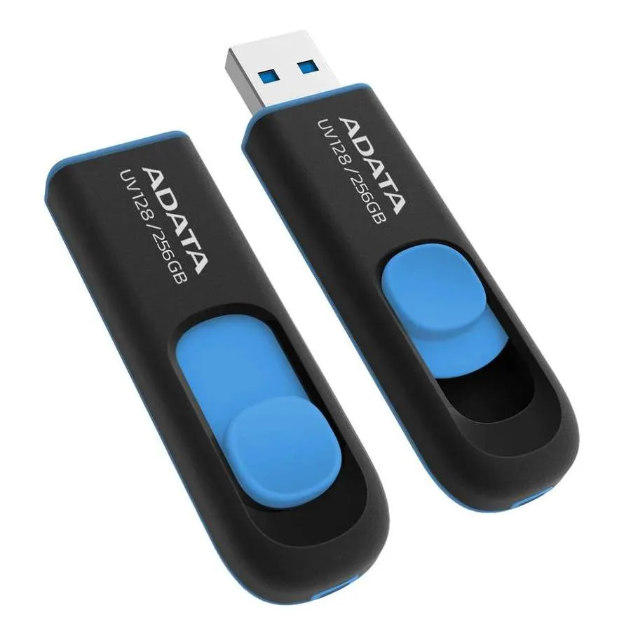 USB Flash накопитель ADATA UV128, 128Гб, Черный/Синий