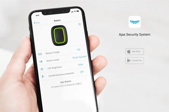 Беспроводная тревожная кнопка Ajax Button, Чёрный