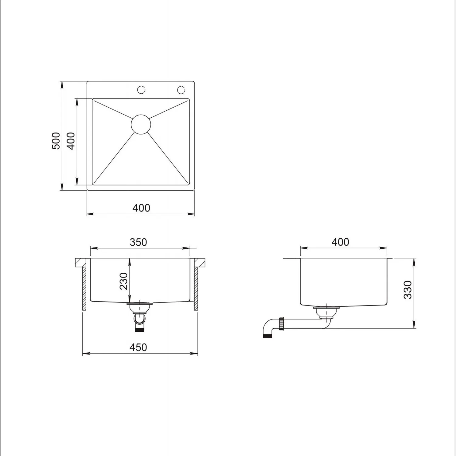 Chiuveta handmade SanDonna HD4050 (Copper)