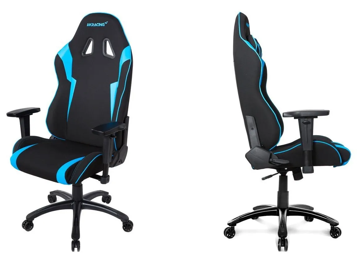Scaun Gaming AKRacing CORE EX SE, Textil, Negru/Albastru