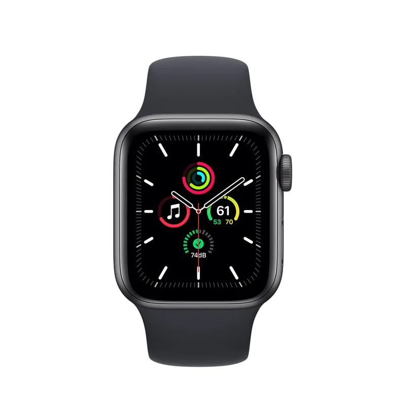 Ceas inteligent Apple Watch SE MKQ13, 40mm, Carcasă din aluminiu cu bandă sport Midnight