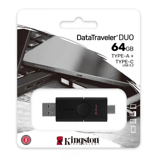USB Flash накопитель Kingston DataTraveler Duo, 64Гб, Чёрный