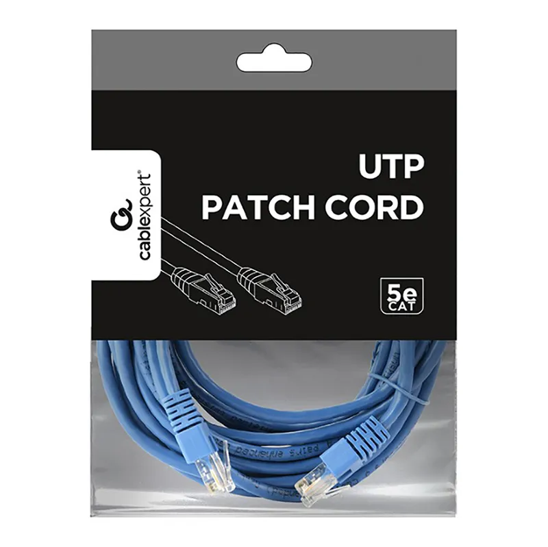 Patch cord Cablexpert PP12-5M/B, CAT5e UTP, 5m, Albastru