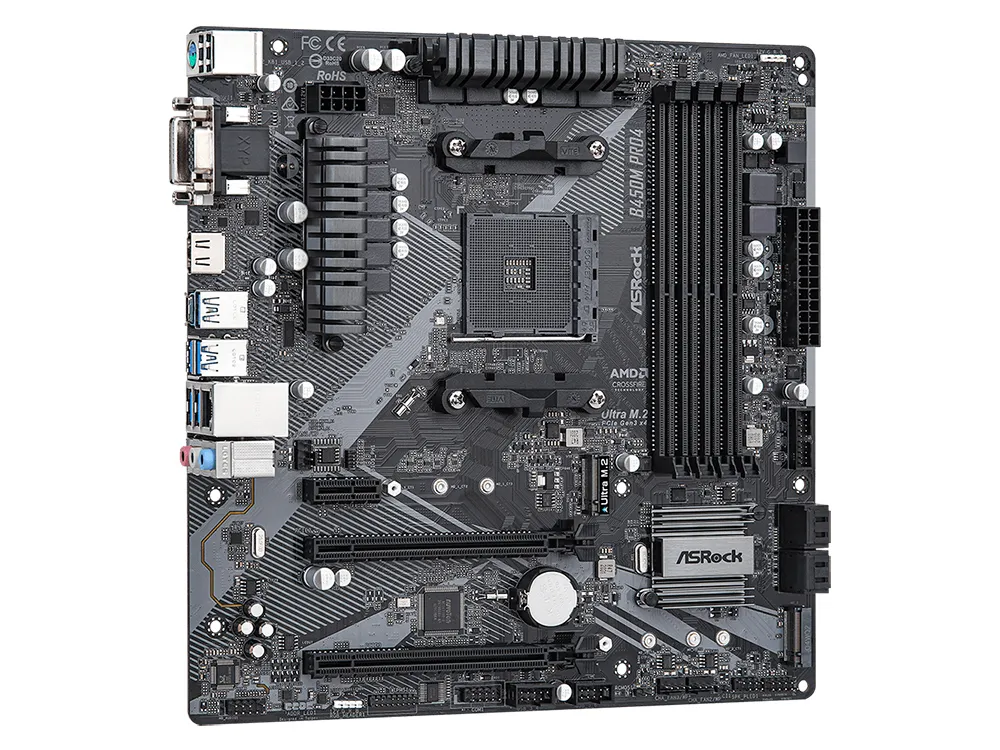 Материнская плата ASRock B450M PRO4 R2.0, AM4, AMD B450, Micro-ATX