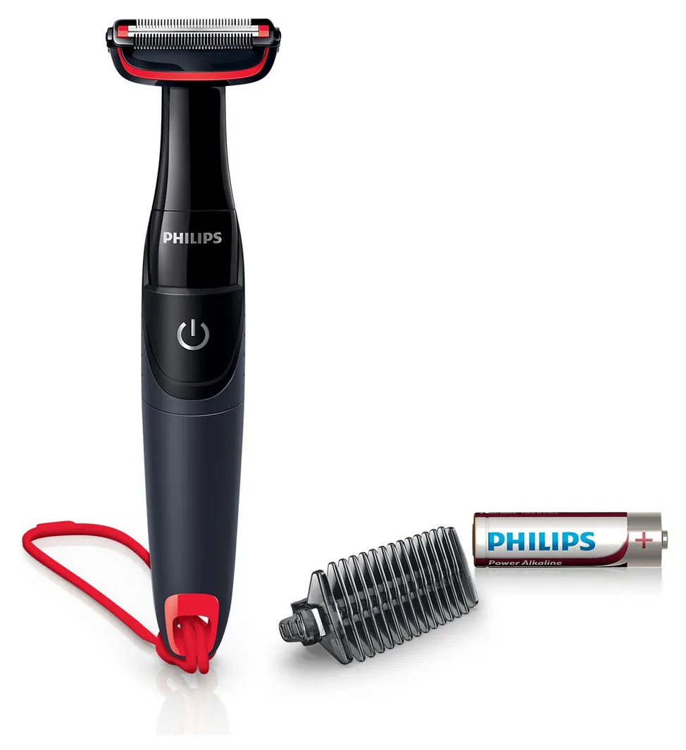 Trimmer pentru bărbați Philips Bodygroom Series 1000 BG105/10, Negru | Roșu 