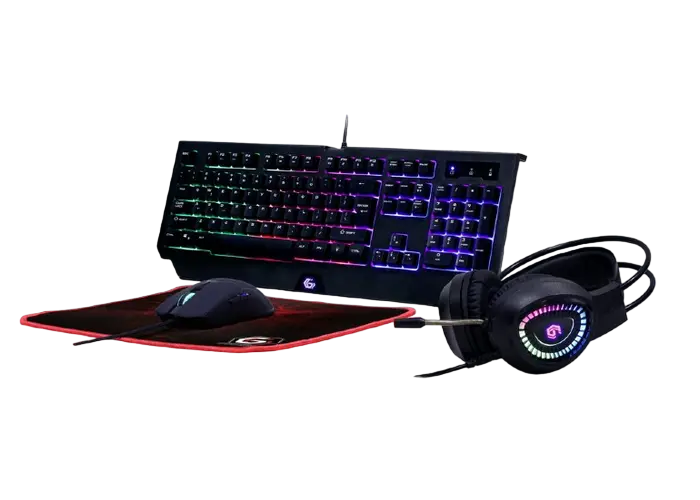 Set Tastatură + Mouse + Mouse Pad + Căști Gembird GGS-UMGL4-01-RU, Cu fir, Negru