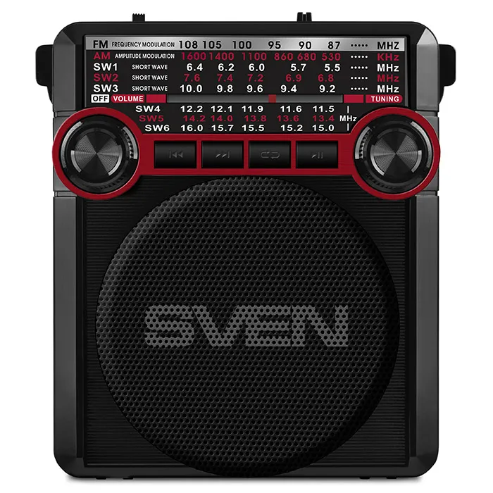 Radio portabil SVEN SRP-355, Negru/Rosu