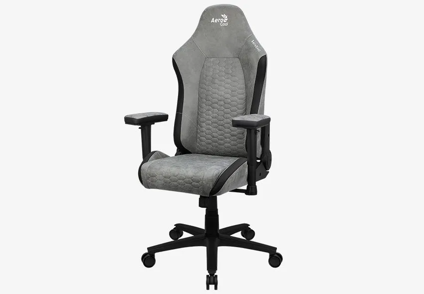 Gaming Chair AeroCool Crown AeroSuede Stone Grey, User max load up to 150kg / height 170-190cm