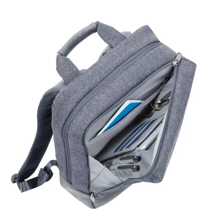 Rucsac pentru Laptop RivaCase Egmont, 15.6", Poliester, Gri