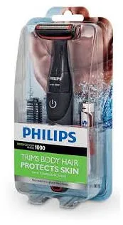 Trimmer pentru bărbați Philips Bodygroom Series 1000 BG105/10, Negru | Roșu 