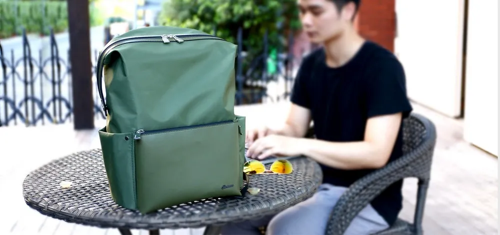 Rucsac zilnic Remax Double 566, 15.6", Nailon, Verde