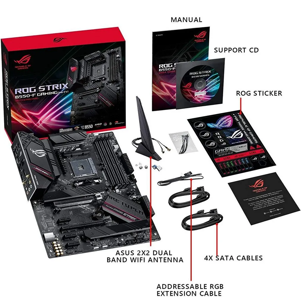 Материнская плата ASUS ROG STRIX B550-F GAMING (WIFI), AM4, AMD B550, ATX