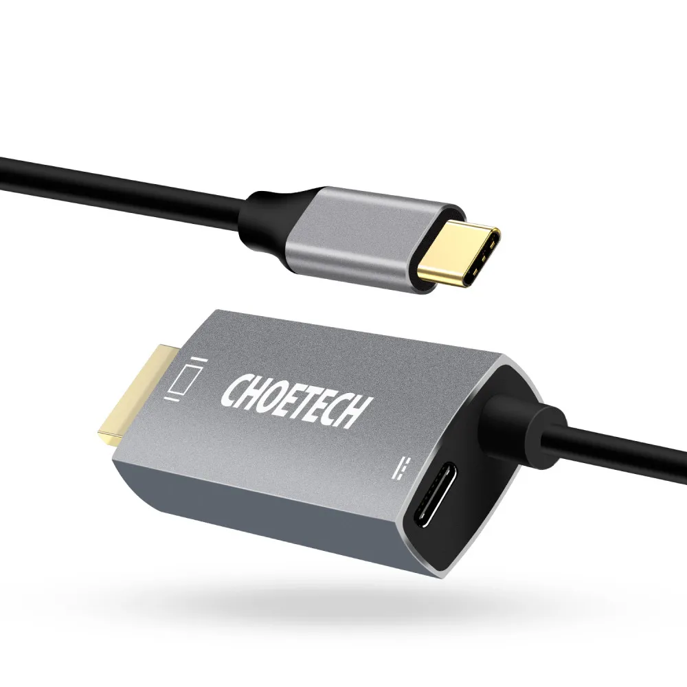 Adaptor USB Choetech XCH-M180, USB Type-C (F) - HDMI (F), 1,8m, Argintiu