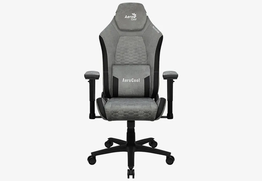Gaming Chair AeroCool Crown AeroSuede Stone Grey, User max load up to 150kg / height 170-190cm