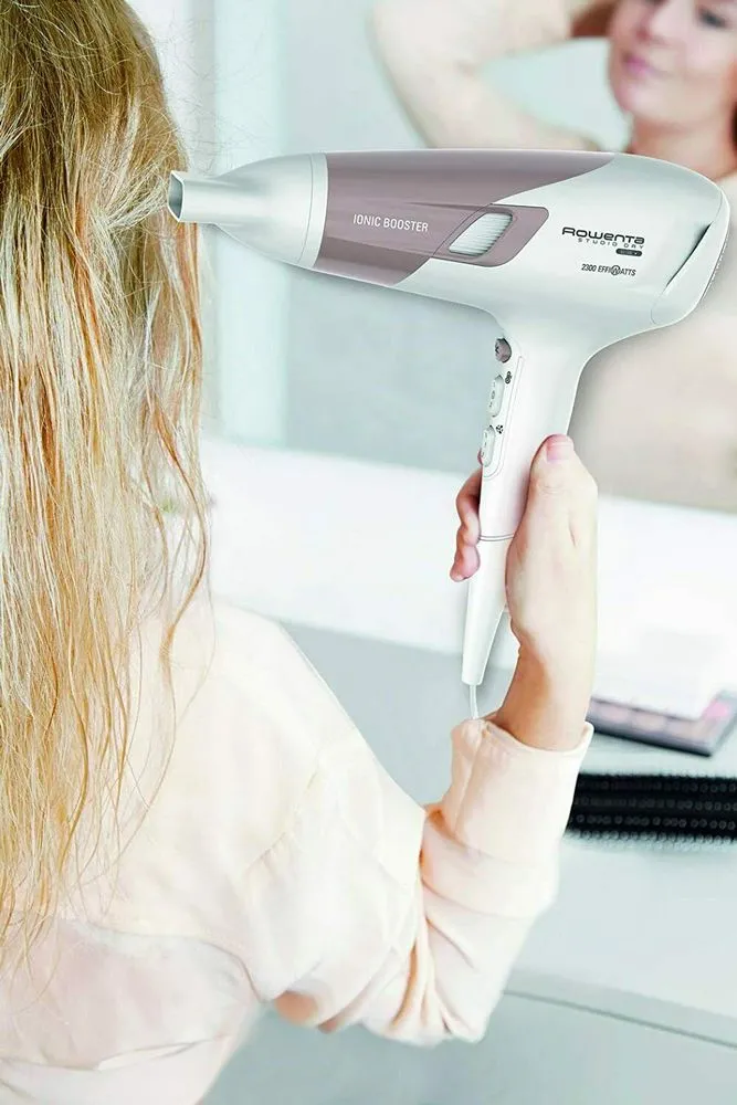 Фен Rowenta Studio Dry Glow CV5830F0, 2100 Вт, Белый | Розовый