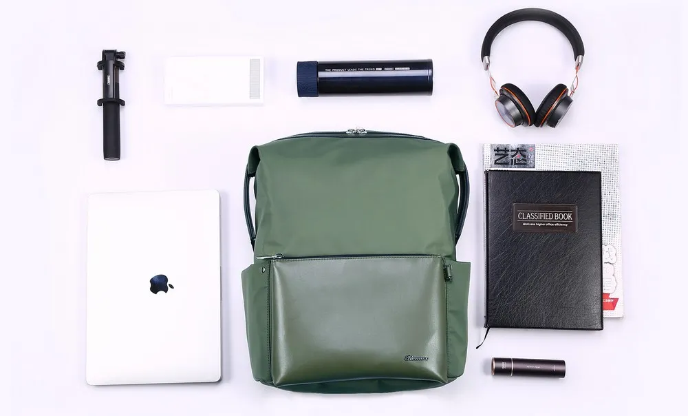 Rucsac zilnic Remax Double 566, 15.6", Nailon, Verde