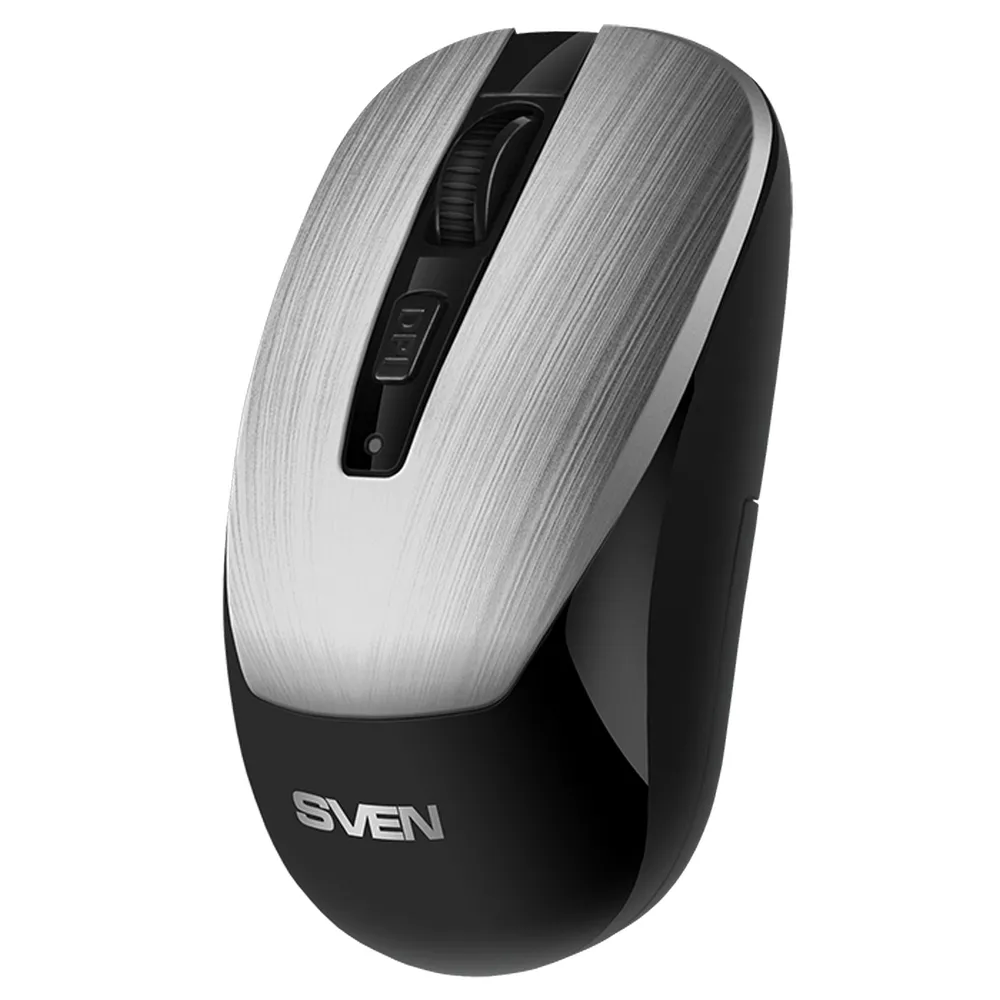Wireless Mouse SVEN RX-380W, Optical, 800-1600 dpi, 6 buttons, Ambidextrous, 1xAA, Silver