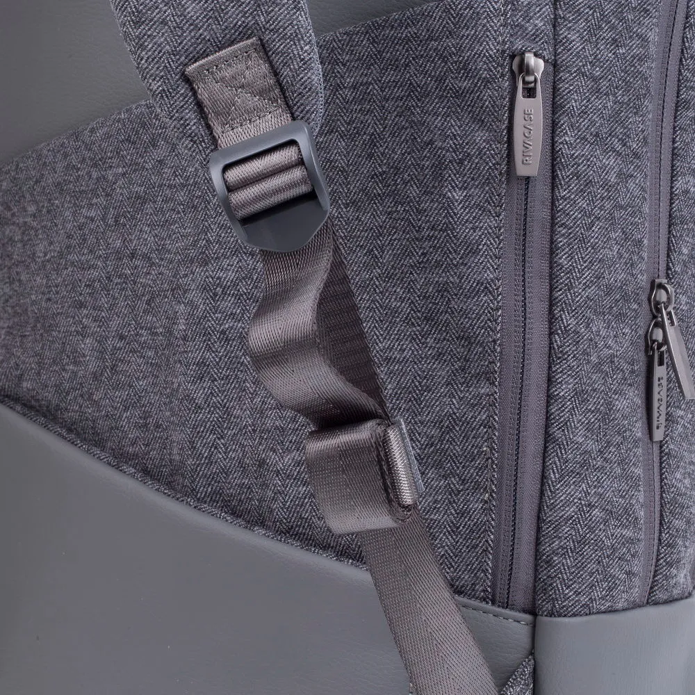 Rucsac pentru Laptop RivaCase Egmont, 15.6", Poliester, Gri