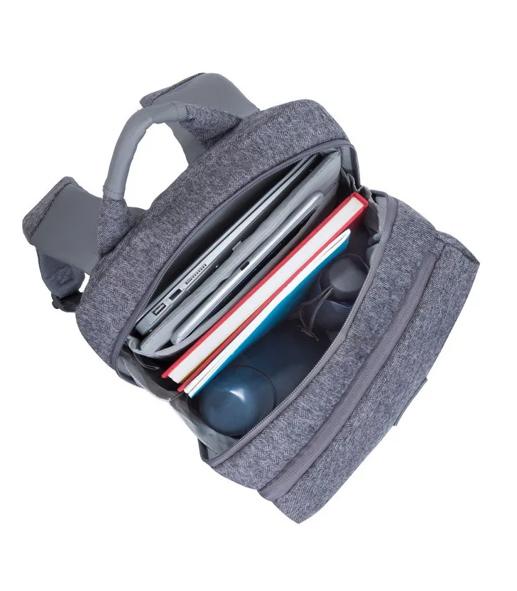 Rucsac pentru Laptop RivaCase Egmont, 15.6", Poliester, Gri