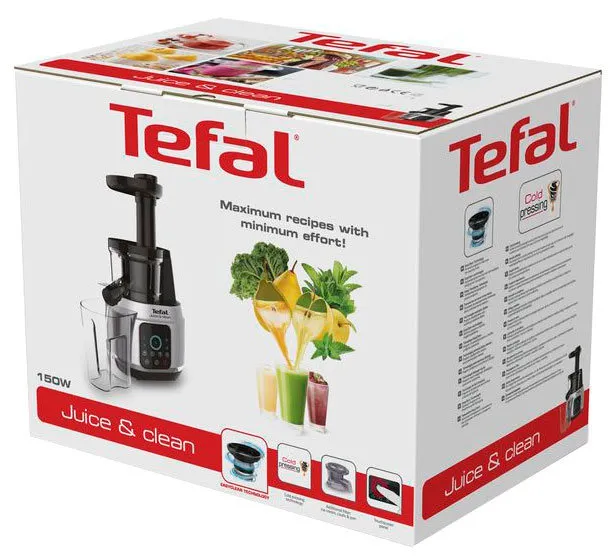 Storcător de fructe și legume Tefal ZC420E38, Negru Inox