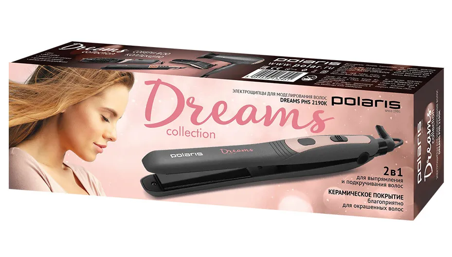 Placă de îndreptat părul Polaris Dreams Collection PHS 2190K, Negru