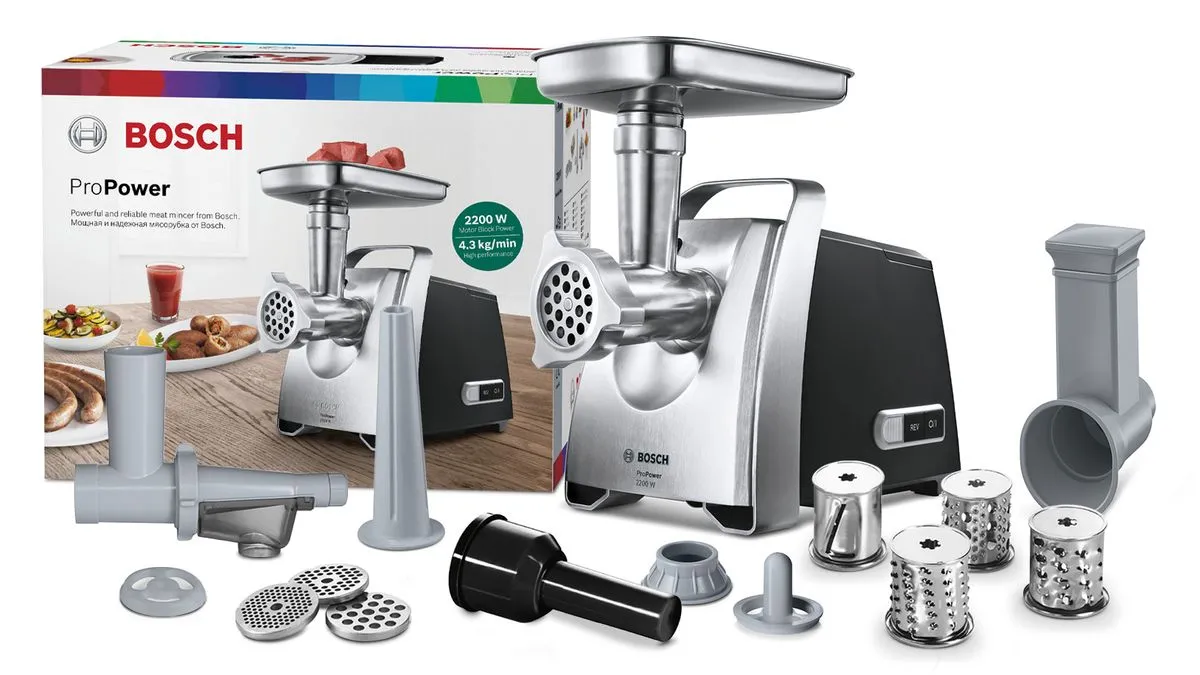 Mașină de tocat carne Bosch ProPower MFW68660, Oțel Inoxidabil Negru