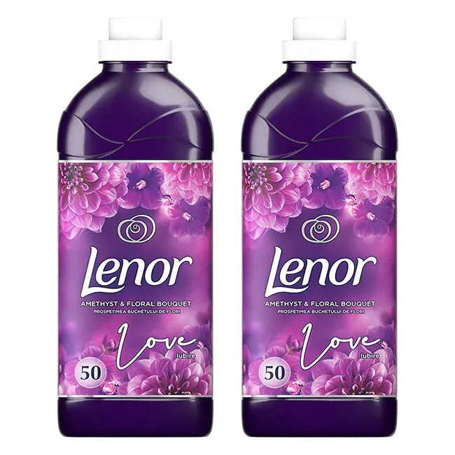 Balsam de rufe Lenor Amethyst & Floral Bouquet, 1.5 L + 1.5 L