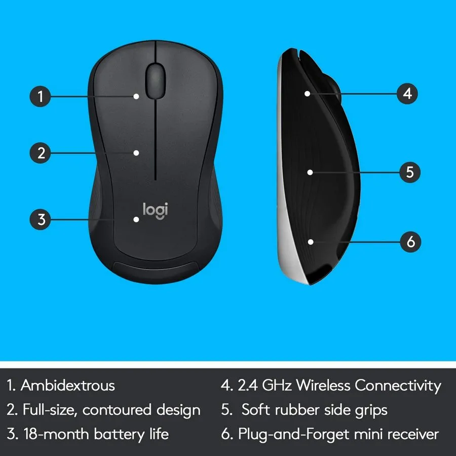 Клавиатура и мышь Logitech MK540, Беспроводное, Чёрный