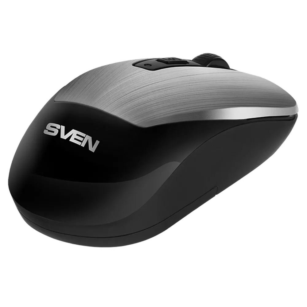Wireless Mouse SVEN RX-380W, Optical, 800-1600 dpi, 6 buttons, Ambidextrous, 1xAA, Silver
