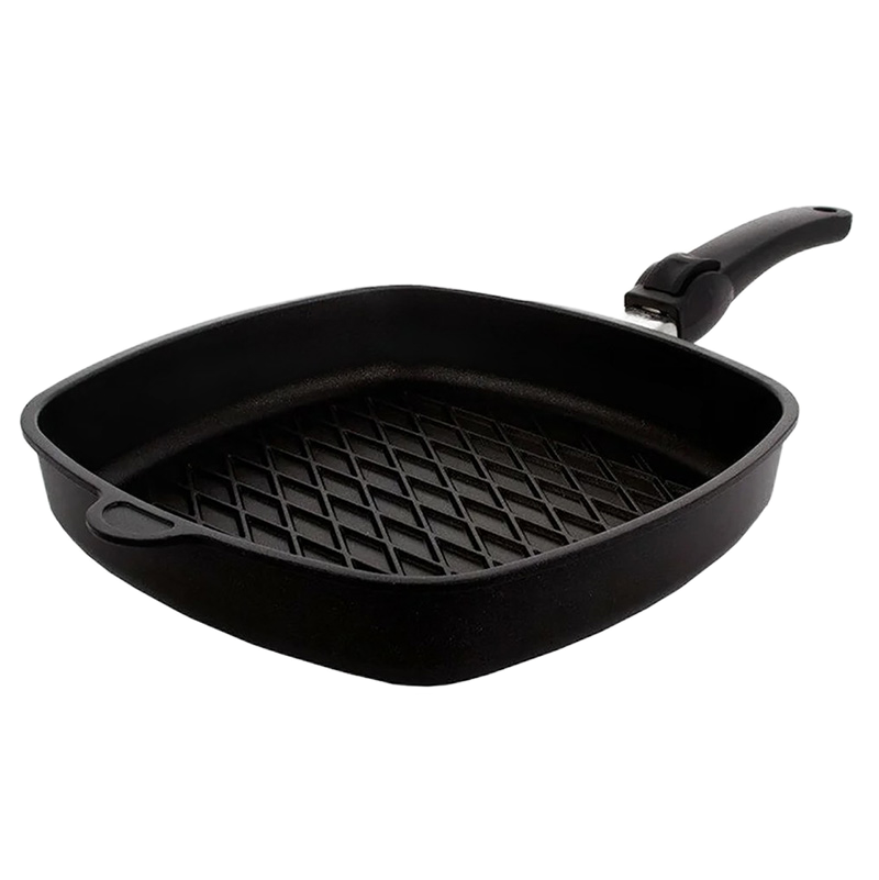 Сковорода-гриль AMT Gastroguss AMT-E285BBQ-E, 1,9л, 28см, Чёрный