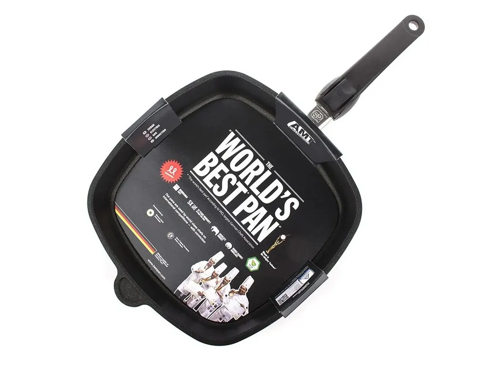Сковорода-гриль AMT Gastroguss AMT-E285BBQ-E, 1,9л, 28см, Чёрный