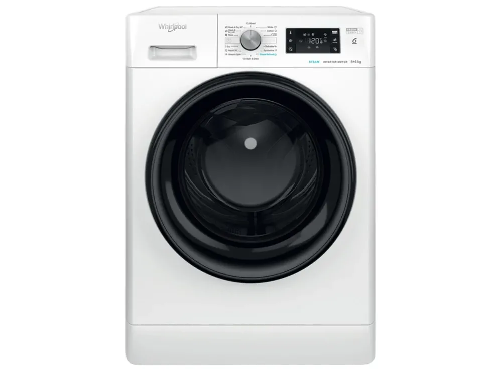 Mașină de spălat cu uscător Whirlpool FFWDB 864349 BV EE, 8kg, Alb
