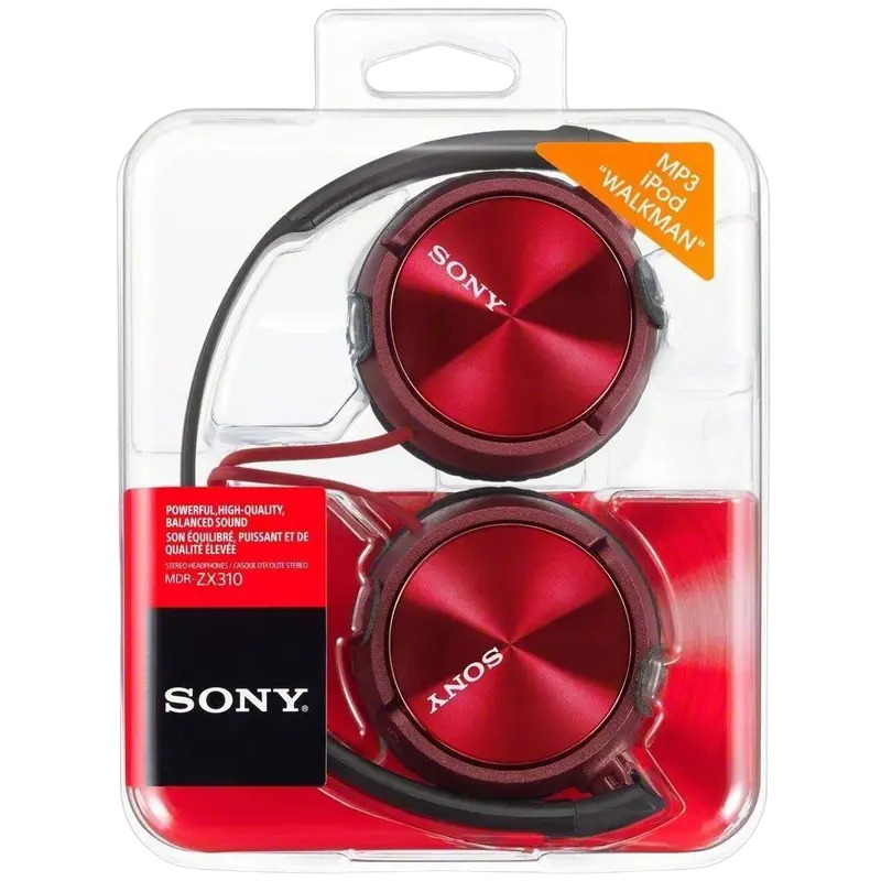 Наушники SONY MDR-ZX310AP, Красный