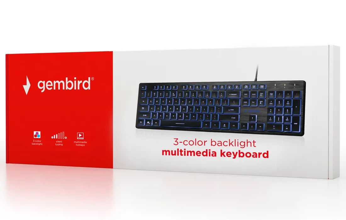 Tastatură Gembird KB-UML3-01-RU, Cu fir, Negru