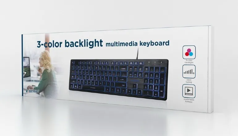 Tastatură Gembird KB-UML3-01-RU, Cu fir, Negru