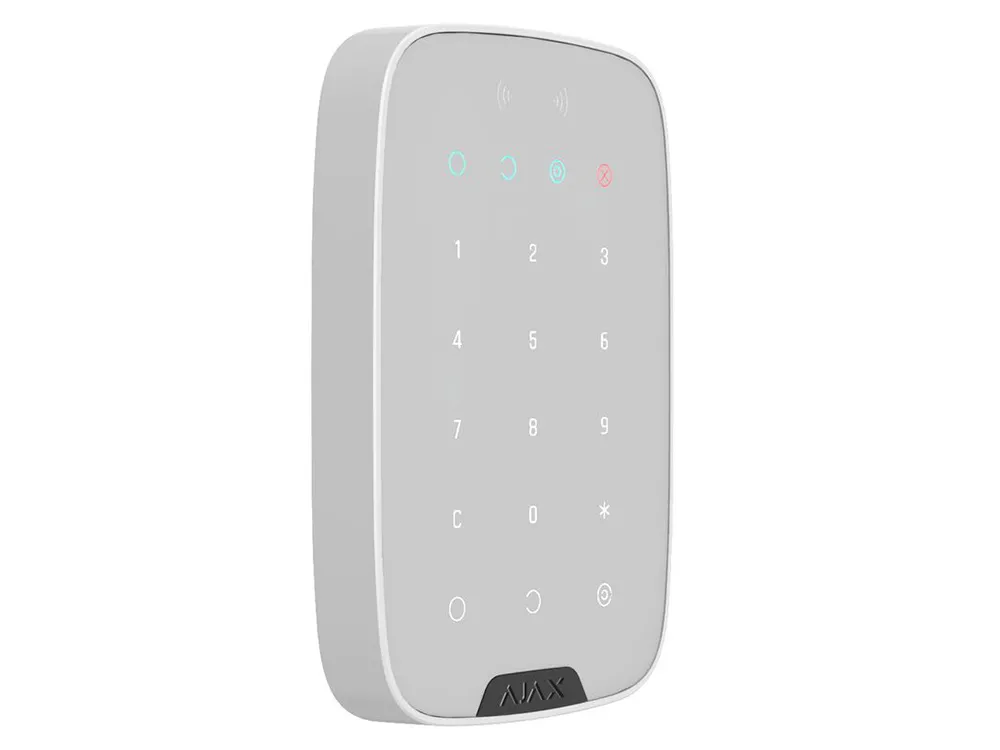 Tastatură tactilă fără fir Ajax KeyPad, Alb