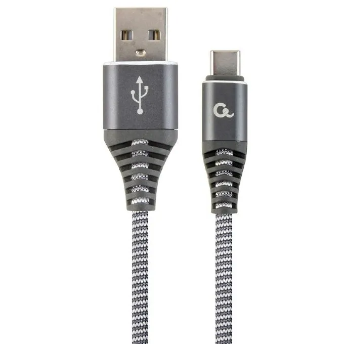 Кабель для зарядки и синхронизации Cablexpert CC-USB2B-AMCM-2M-WB2, USB Type-A/USB Type-C, 2м, Серый