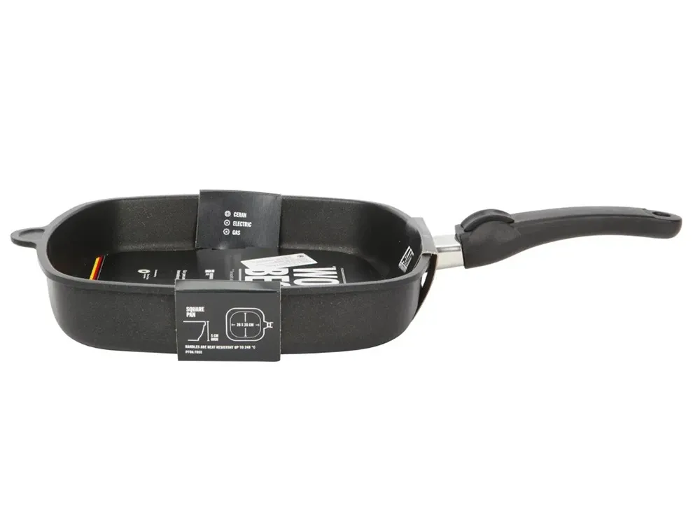 Сковорода-гриль AMT Gastroguss AMT-E285BBQ-E, 1,9л, 28см, Чёрный